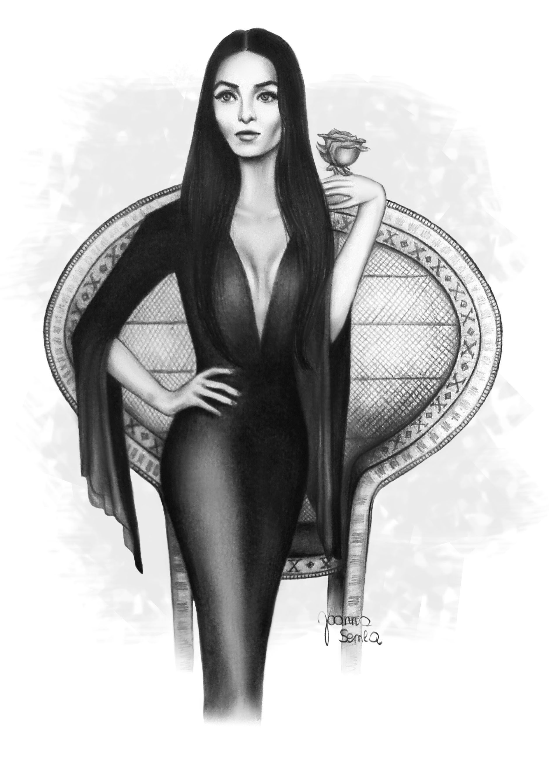 Inspired by Carolyn Jones as Morticia Addams - 'The Addams Family&apos...