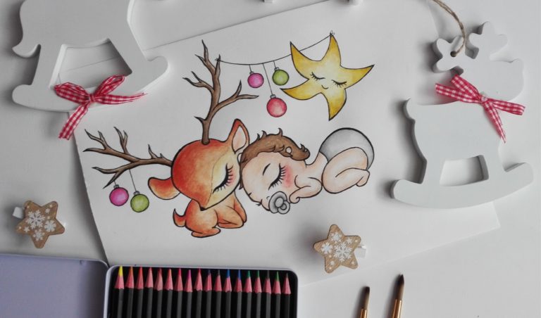 Christmas baby illustration